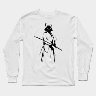 Japanese samurai minimalist art with katana Long Sleeve T-Shirt